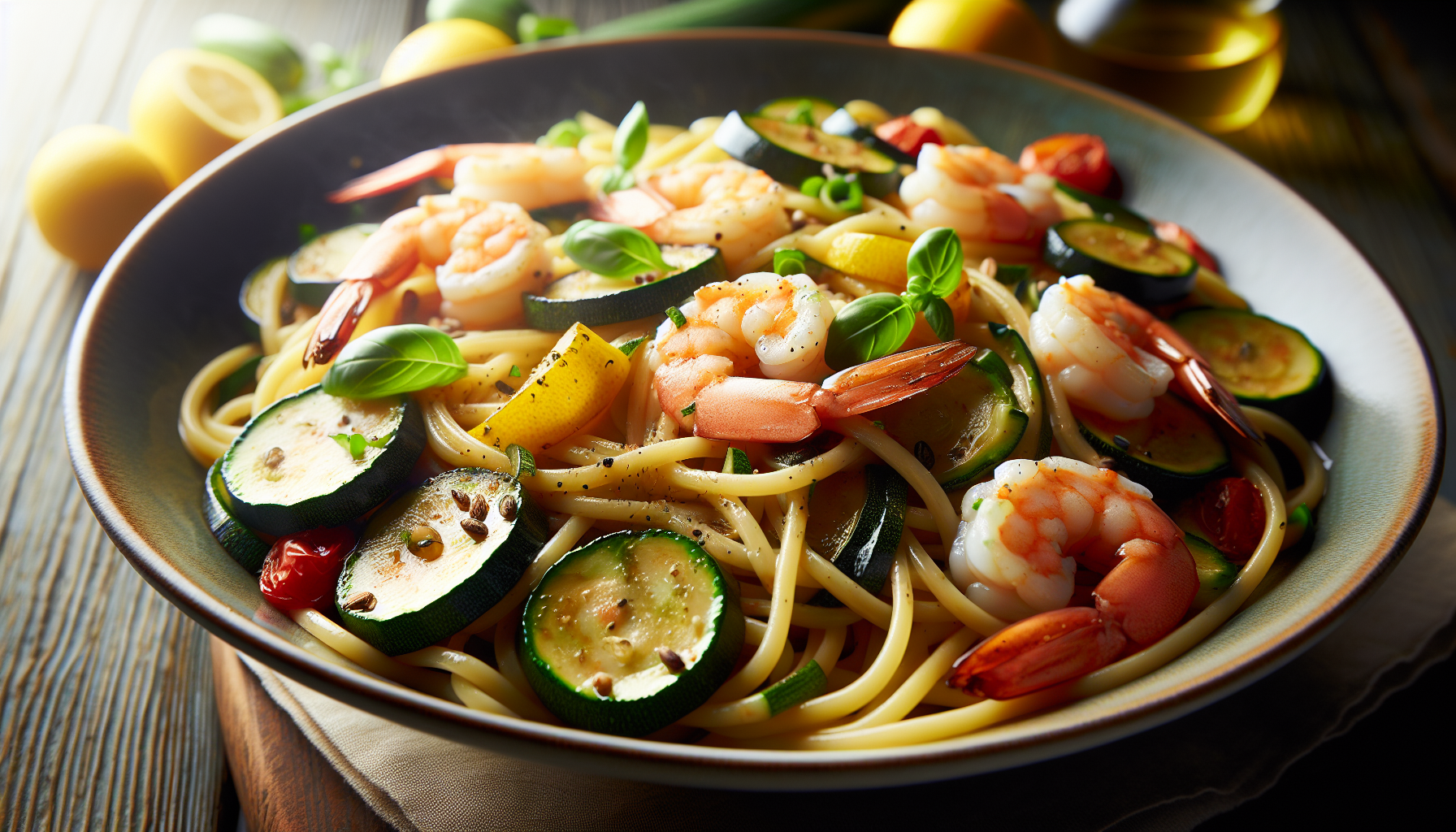 pasta con gamberetti zucchine